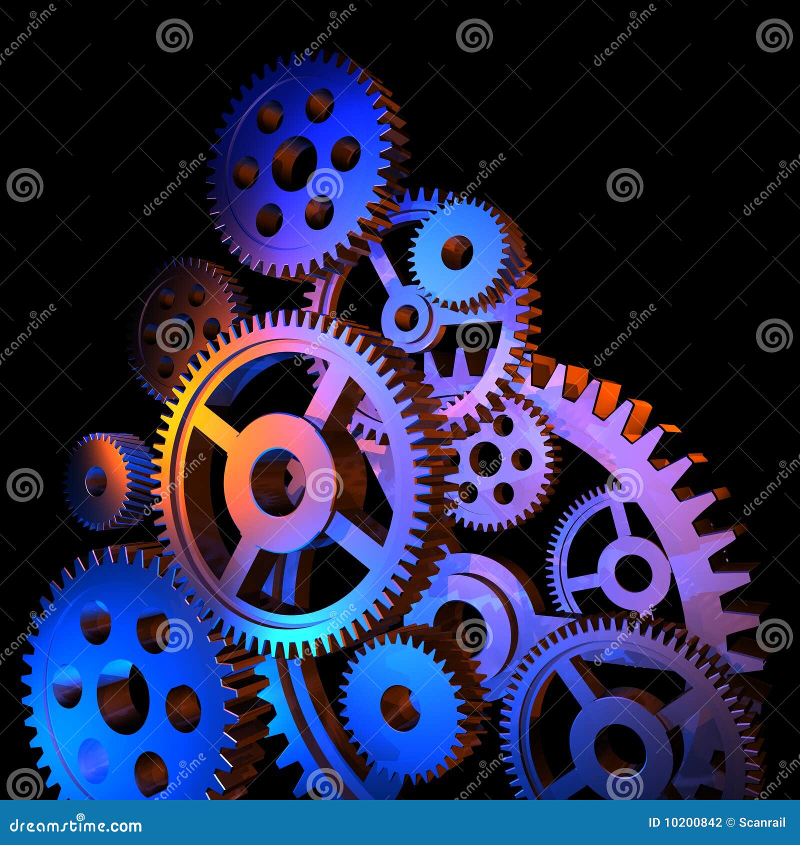 Abstract colorful gears stock illustration. Illustration of group