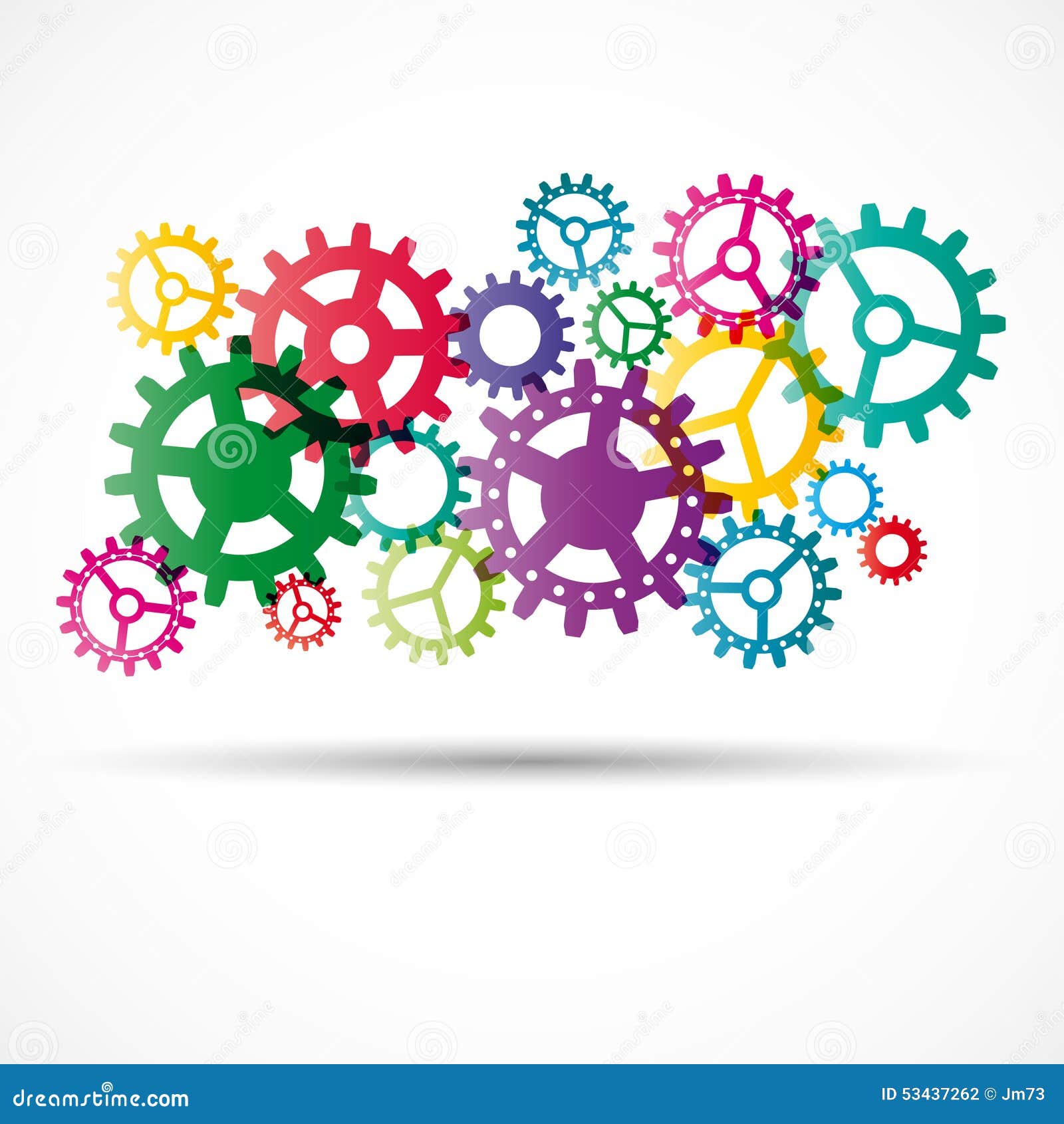 Abstract colorful gears stock vector. Illustration of shadow 53437262
