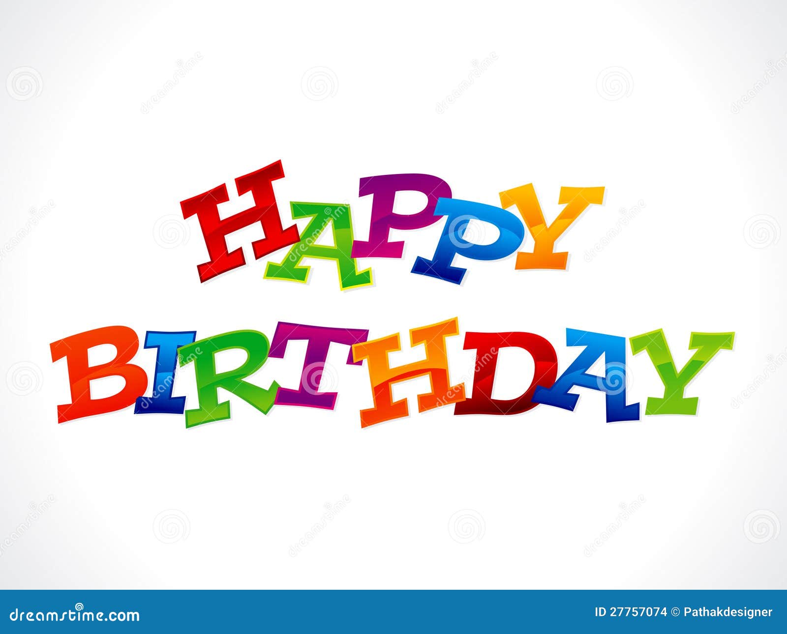 Abstract Colorful Happy Birthday Text Stock Vector Illustration of