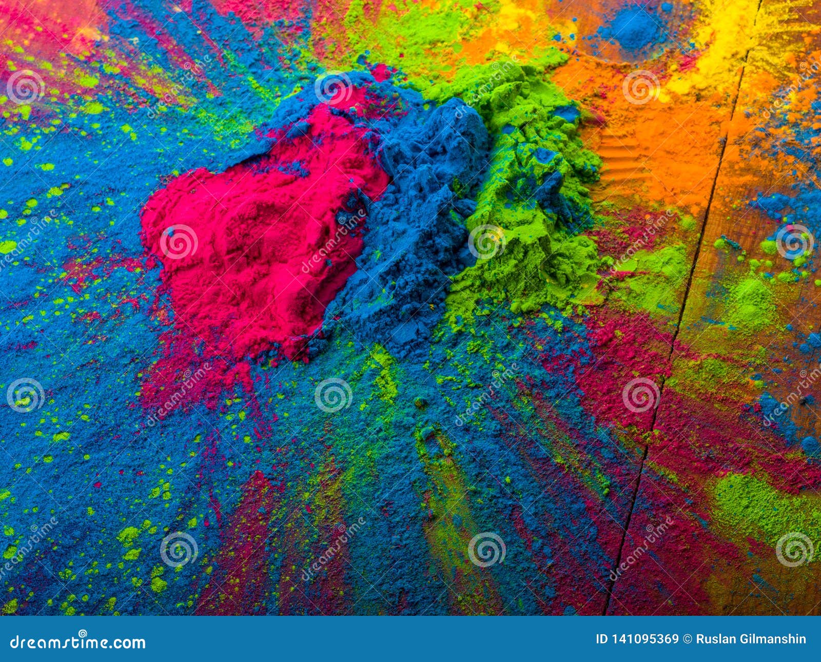 Abstract Colorful Happy Holi Background. Color Vibrant Powder on Wood. Dust  Colored Splash Texture Stock Image - Image of hinduism, burst: 141095369