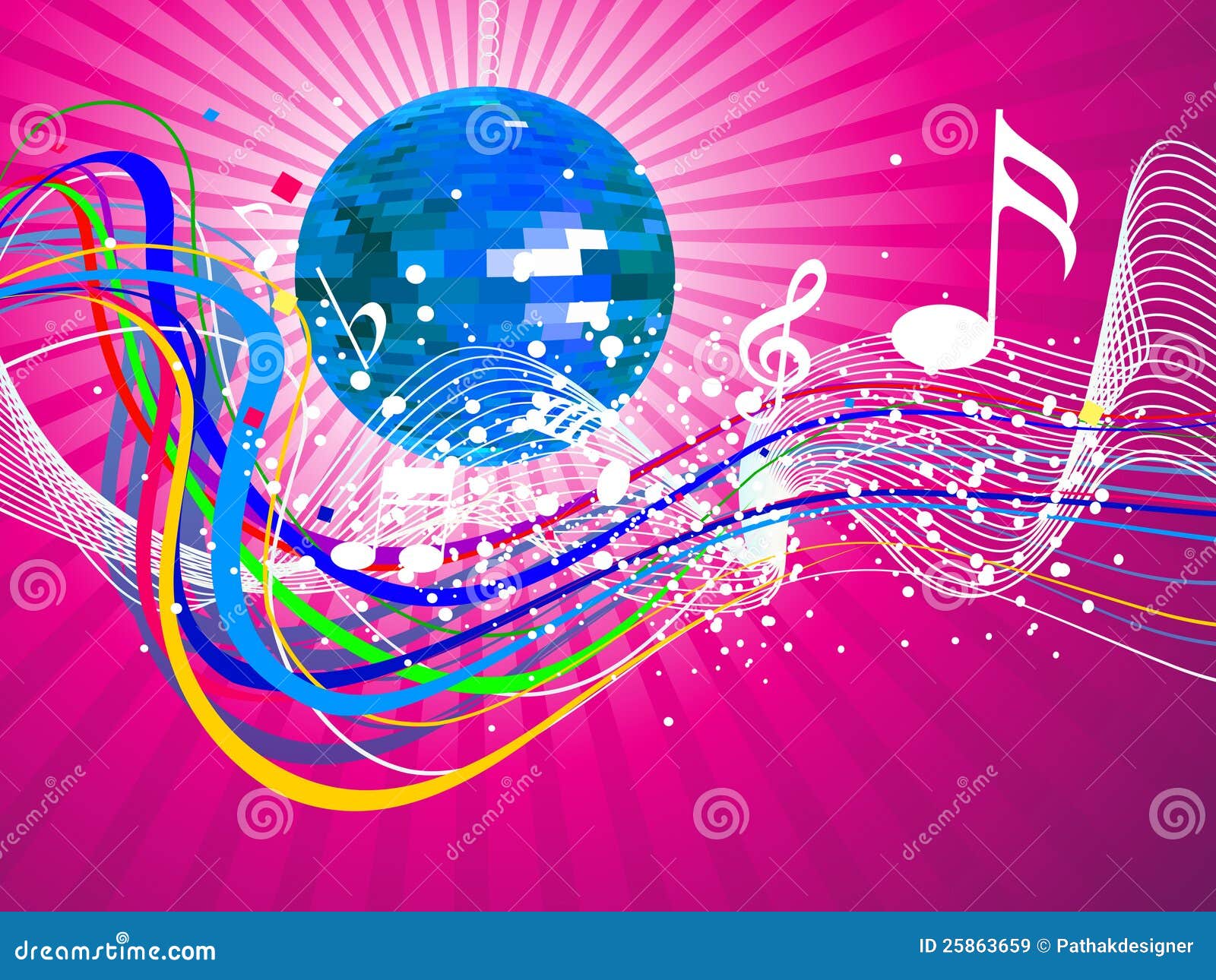 Abstract Colorful Musical Night Stock Vector Illustration of design