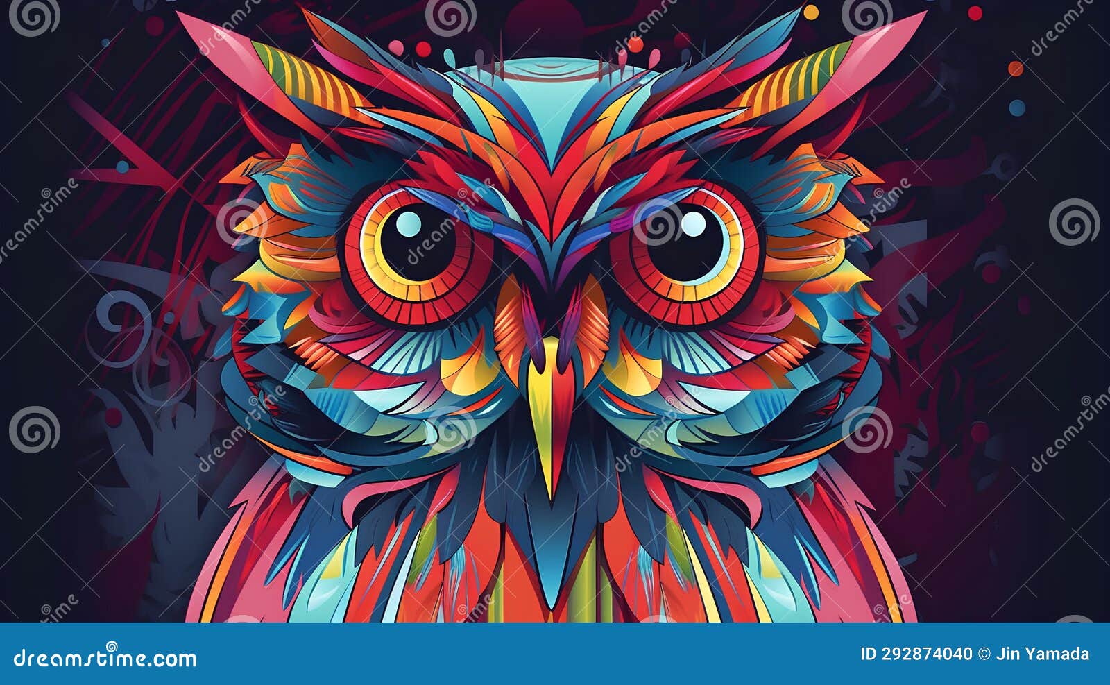 abstract colorful owl.  . can be used for t-shirt print, poster, card.