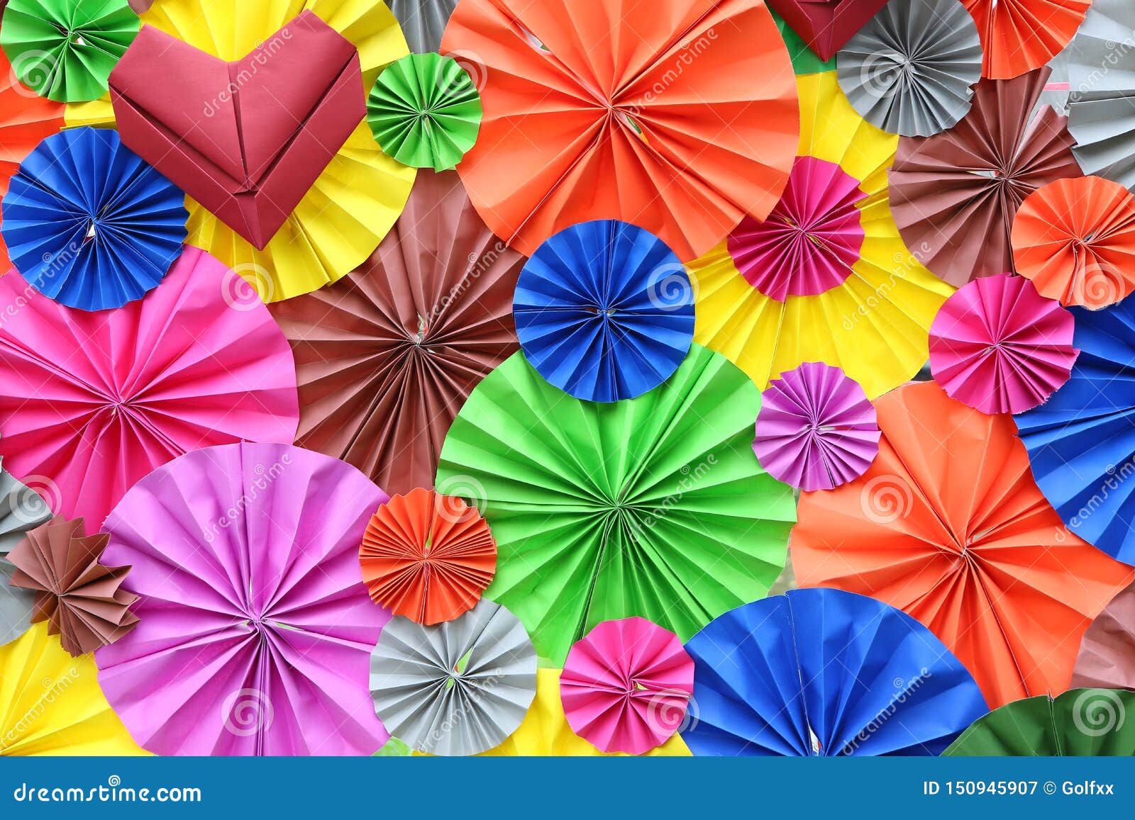 Abstract of Colorful Paper Fan for Background Stock Image Image of