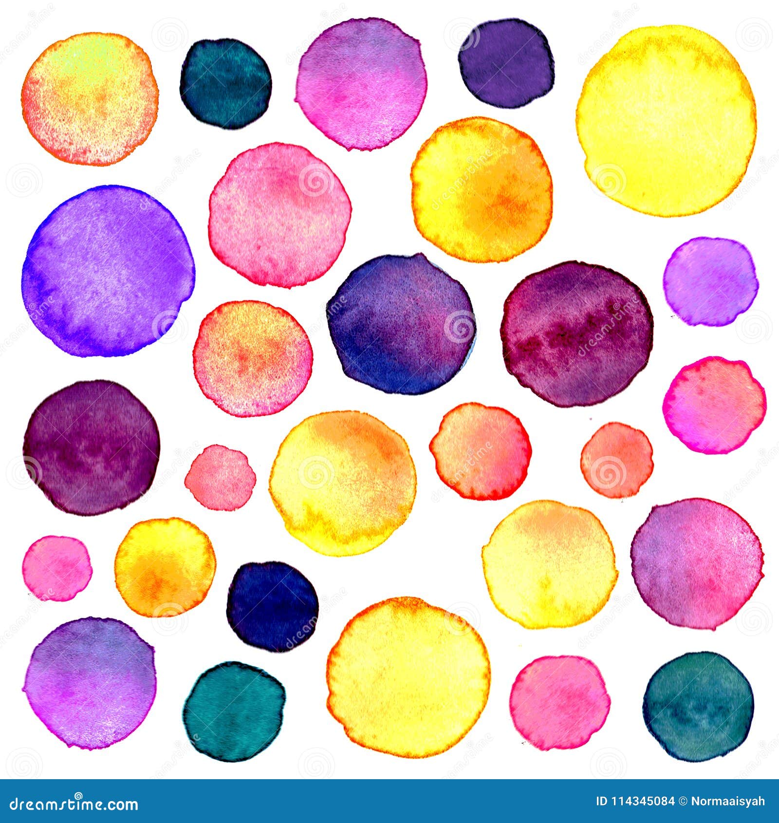 Abstract Colorful Polka Dot Watercolor Texture Stock Illustration