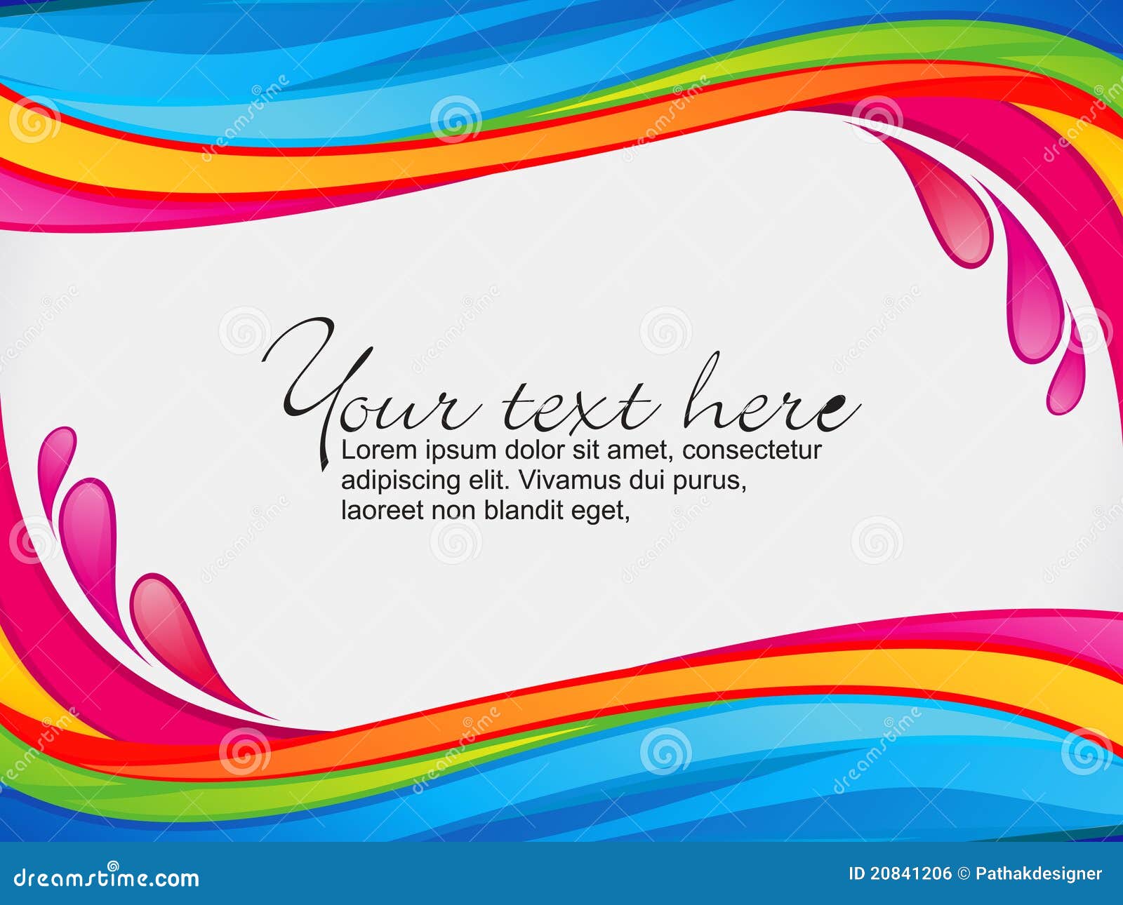 abstract colorful rainbow color splash border