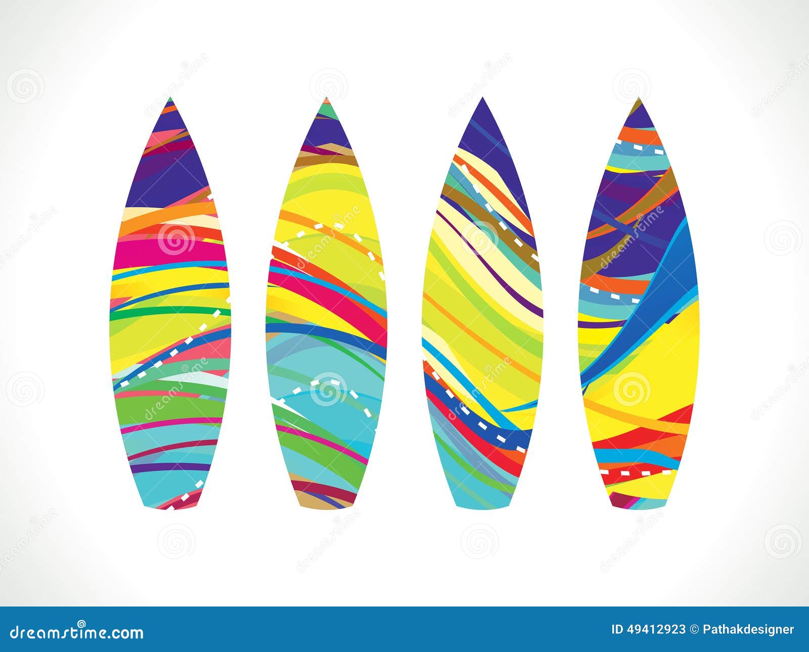 Abstract Colorful Rainbow Surf Board Stock Illustration Illustration of abstract, decor 49412923