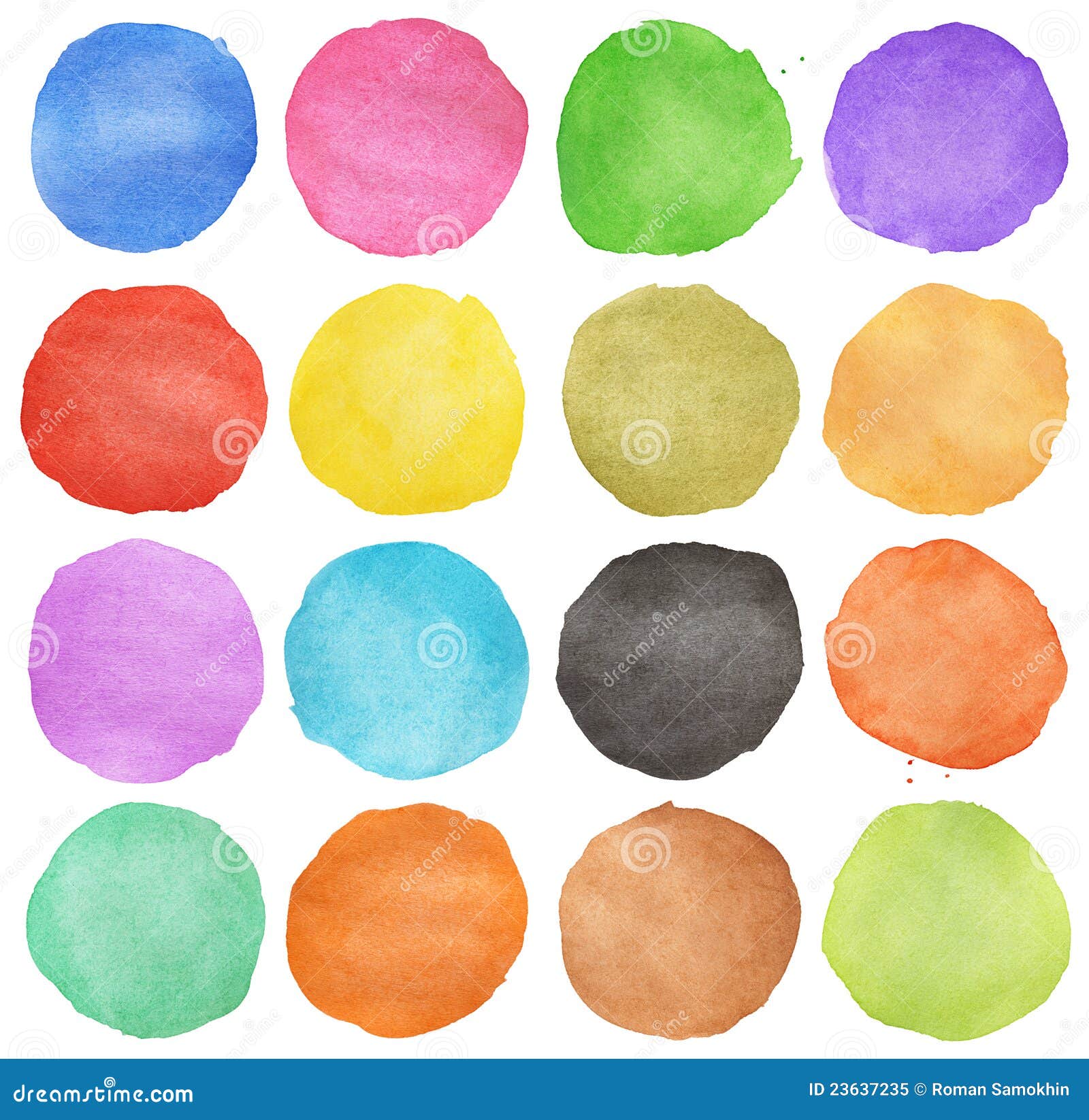 abstract colorful watercolor circle
