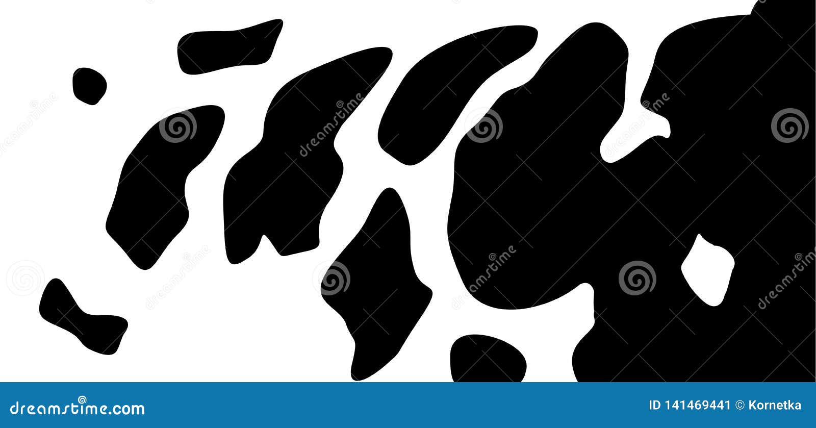 Abstract Coloring Of A Cow. Simple Pattern, Small And Big Dot For