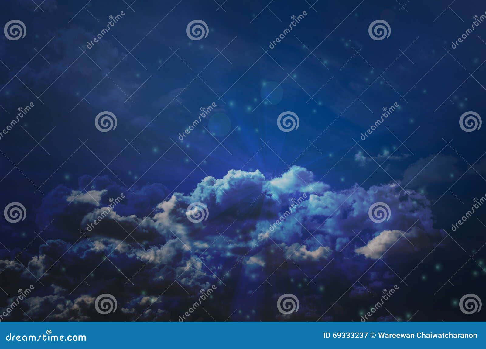 abstract colourful dreamy dark blue sky background