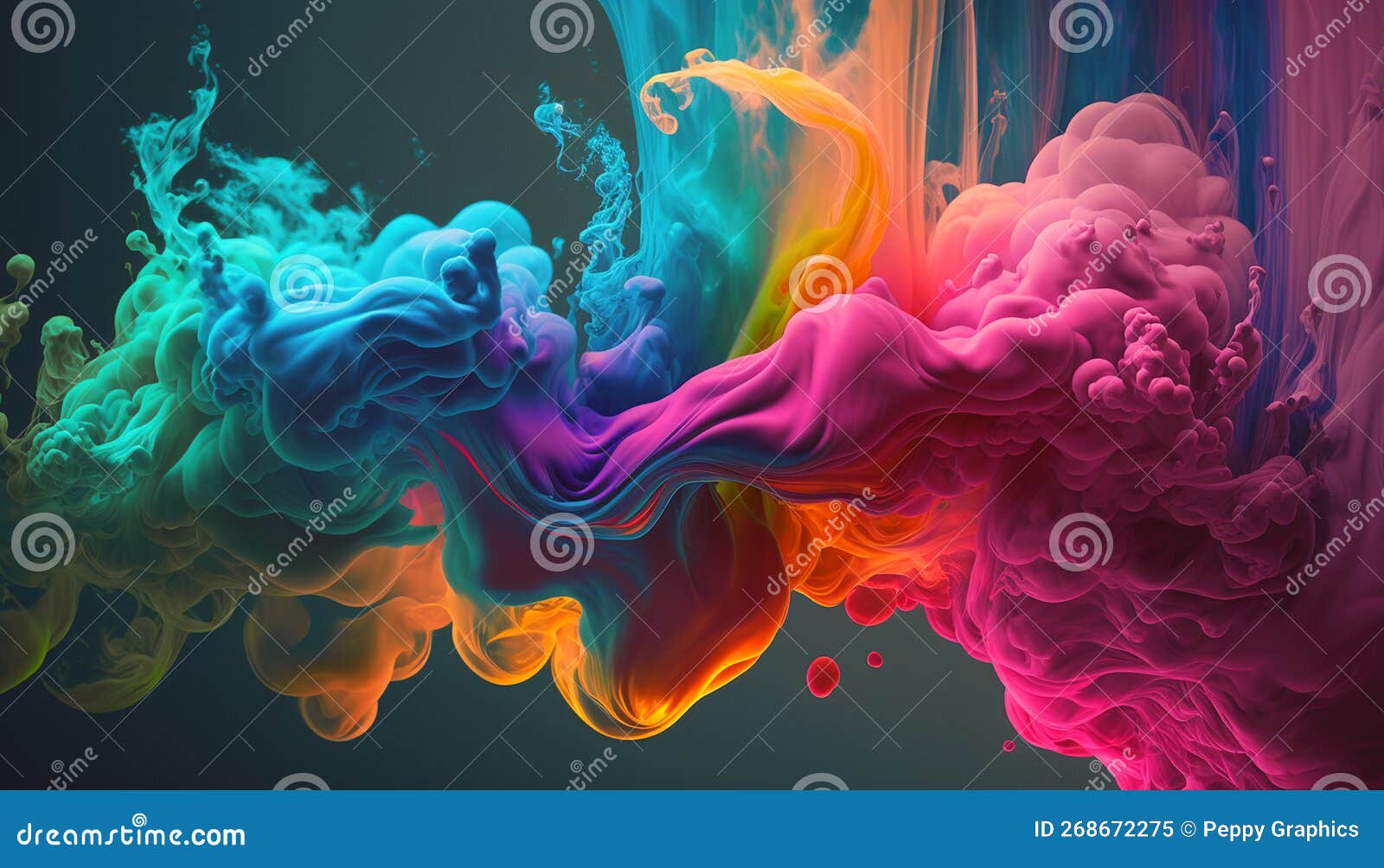 abstract colourful fluid smoke powder,ai generated