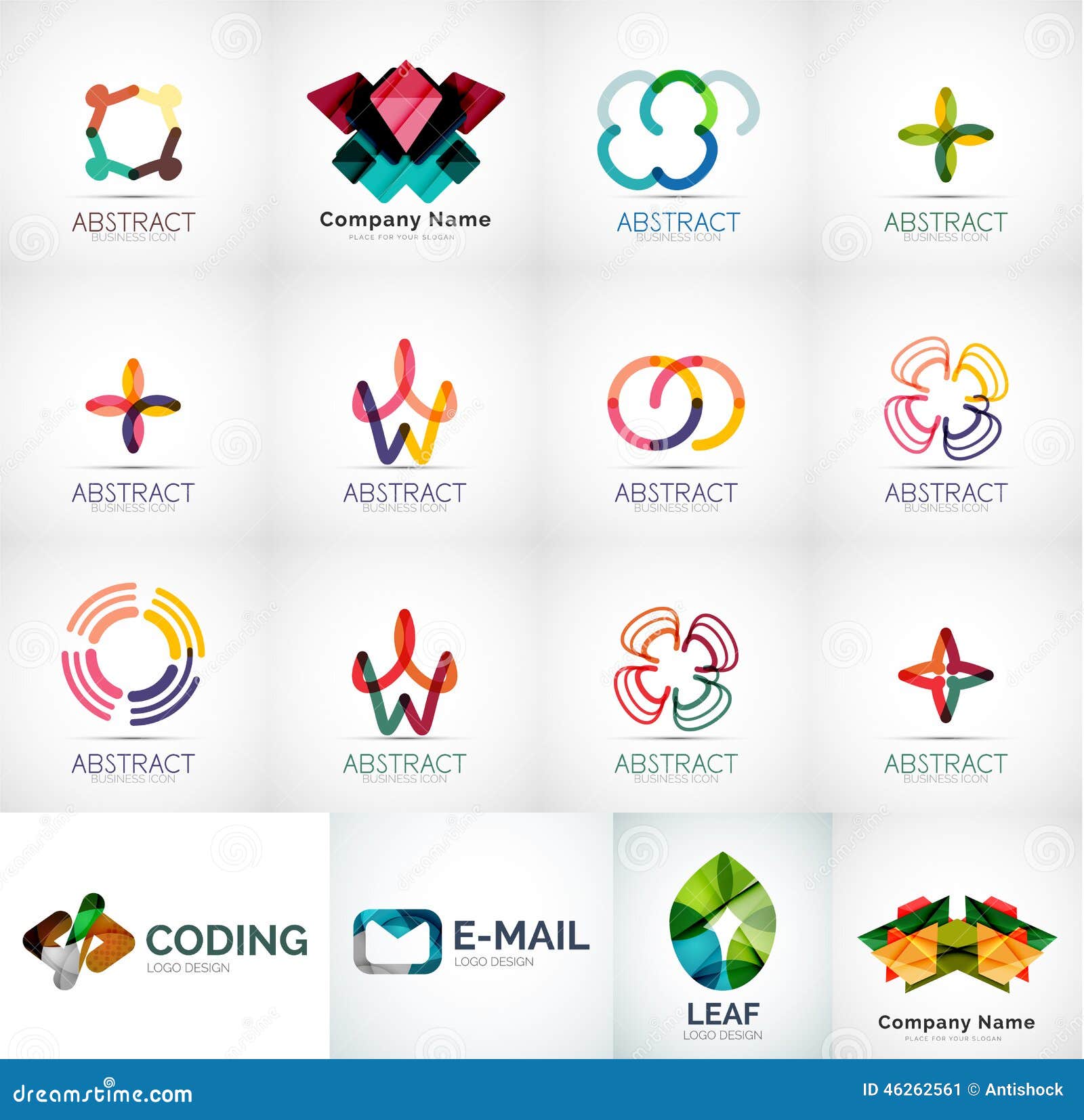 Abstract company logo collection. Abstract company logo vector collection - large set of business corporate logotypes