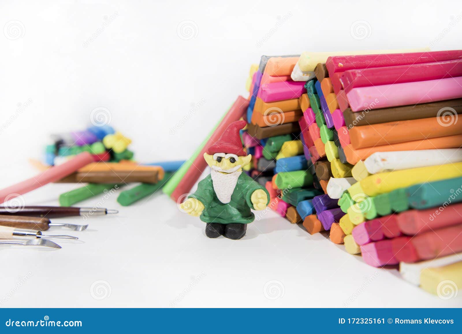 Abstract Composition Of Making Something From Plasticine Play Clay