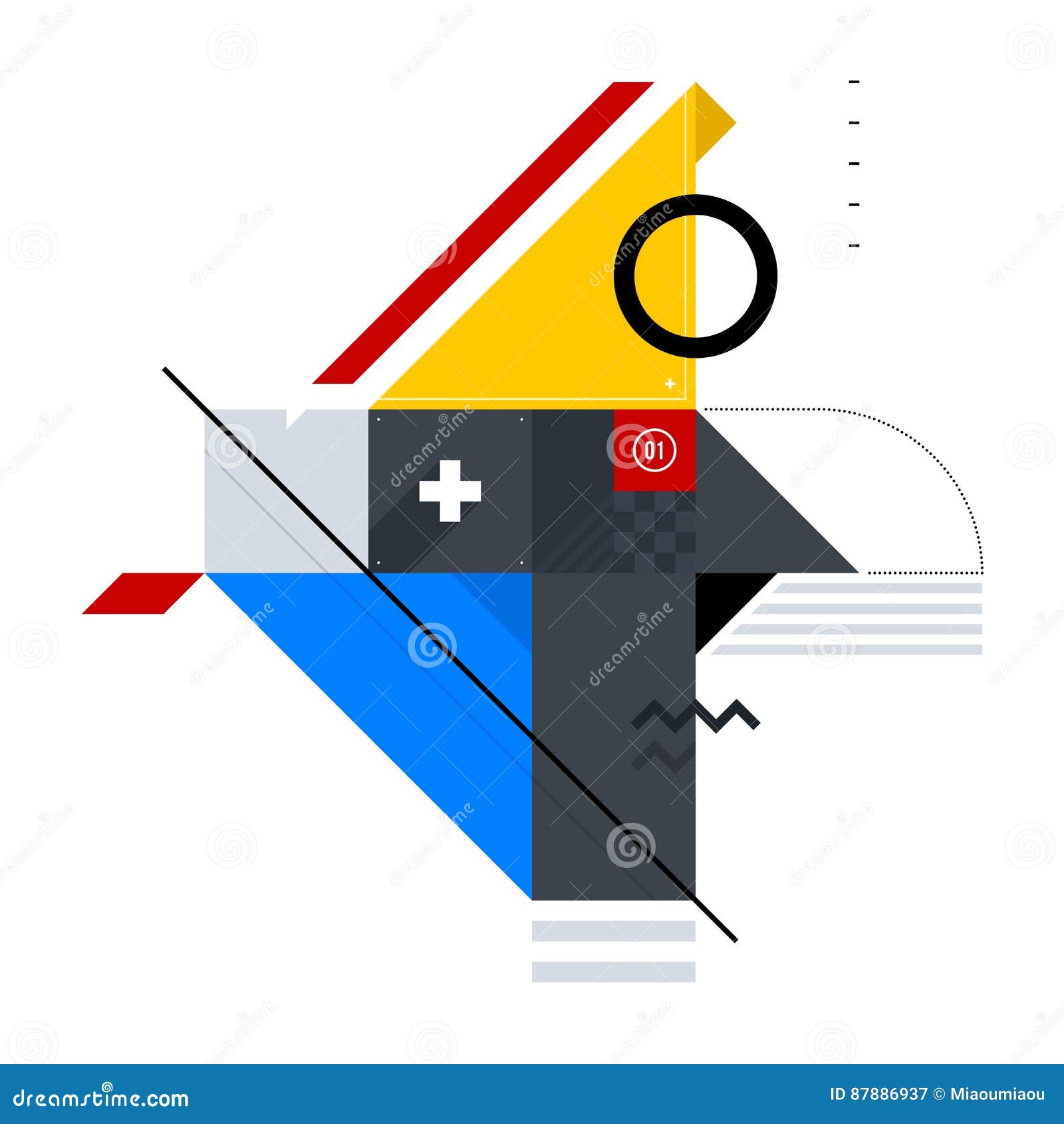 Abstract Composition Of Simple Shapes Stock Vector
