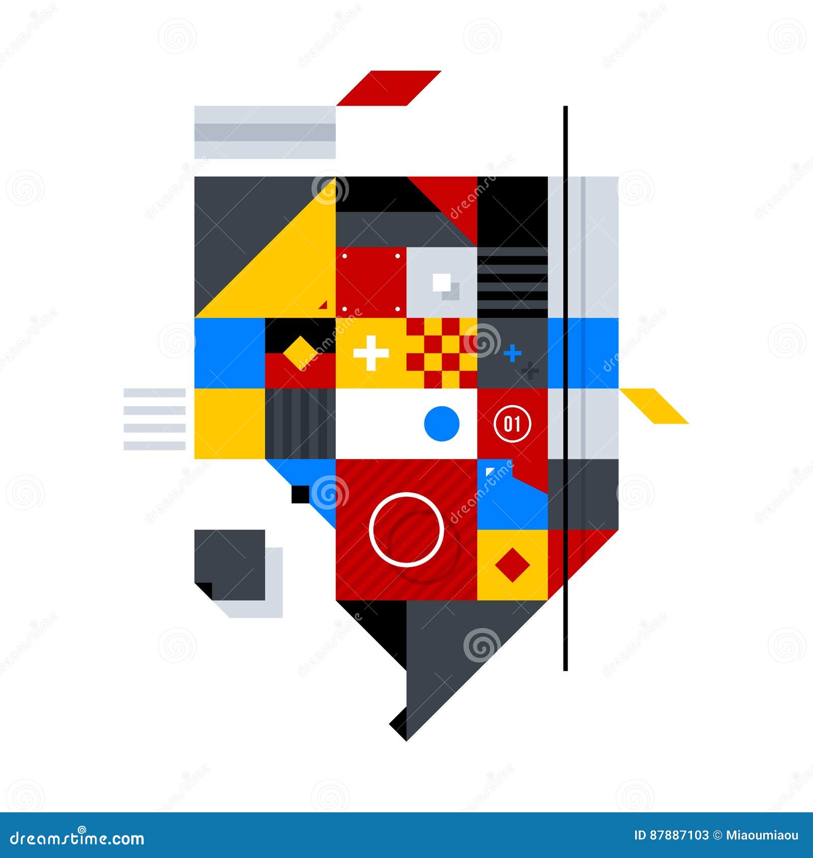 Abstract Composition Of Simple Shapes Stock Vector