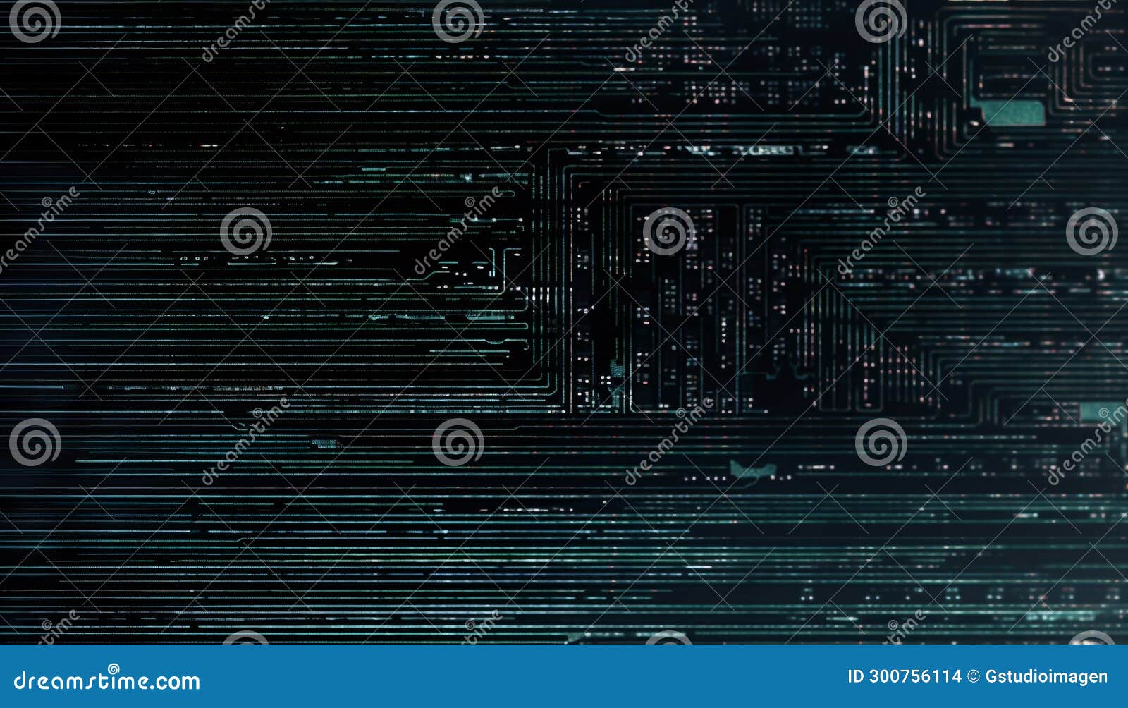 Abstract Computer Network in a Futuristic Digital Display Generated by