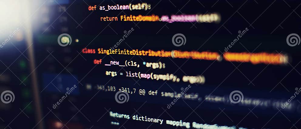 Abstract Computer Script Code. Programming Code Screen of Software ...
