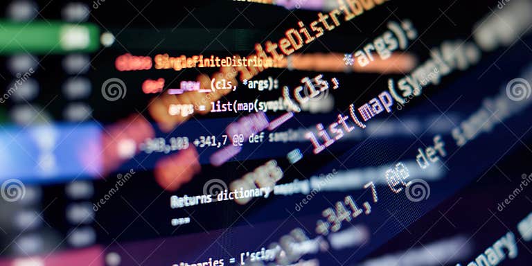 Abstract Computer Script Code. Programming Code Screen of Software ...