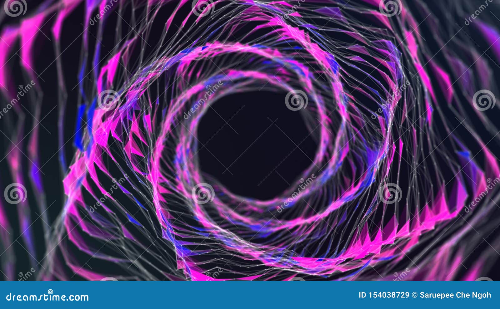 abstract connected lines and dots forming a circle retro style. round  of particles array. technology big data digital