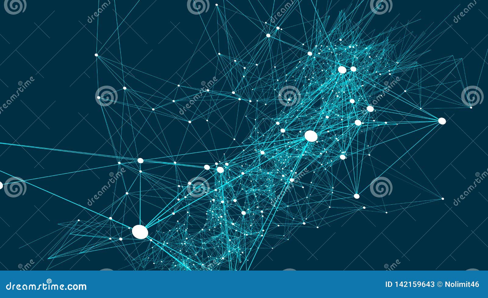 Abstract Connections are in Space. Background with Connecting Dots and