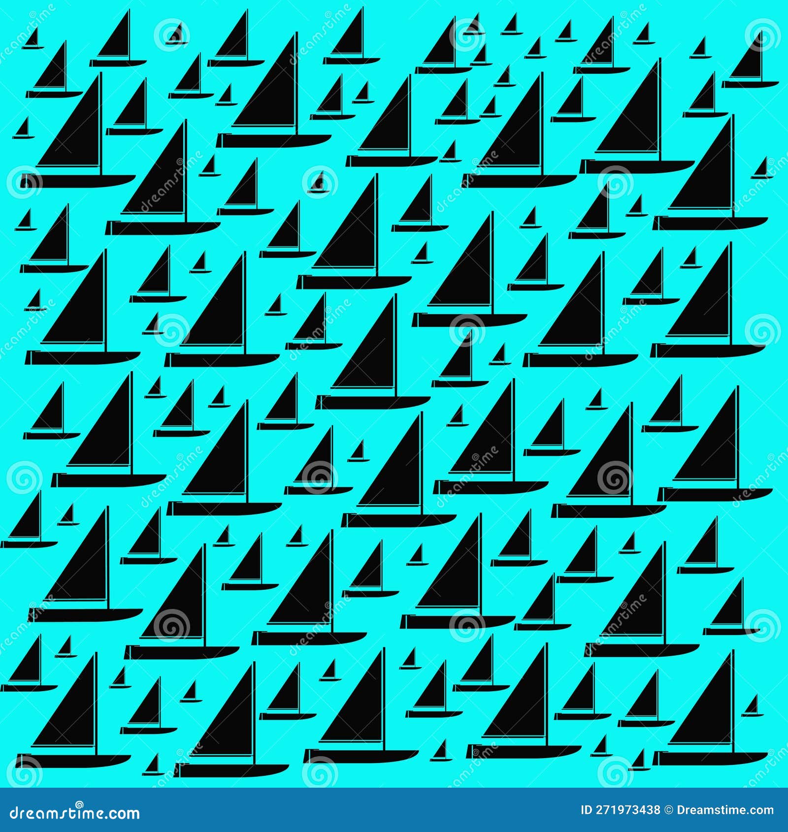 abstract and contemporary digital art sail boat  pattern