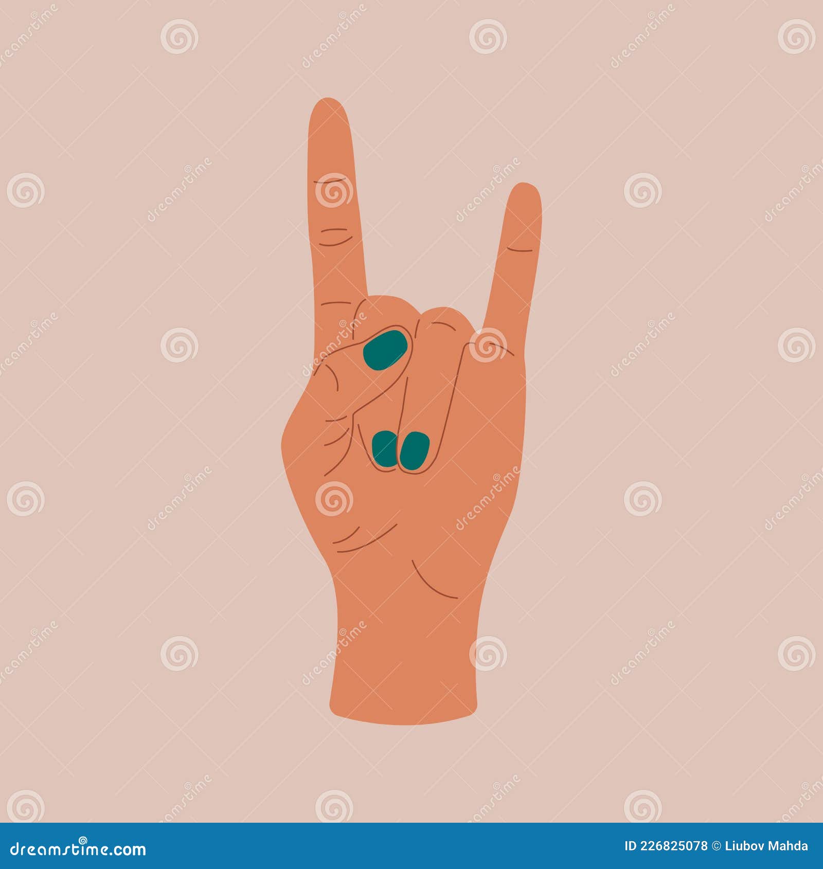 Abstract Cool Hand Gesture. Hand Drawn Colorful Cartoon Hand Icons with ...