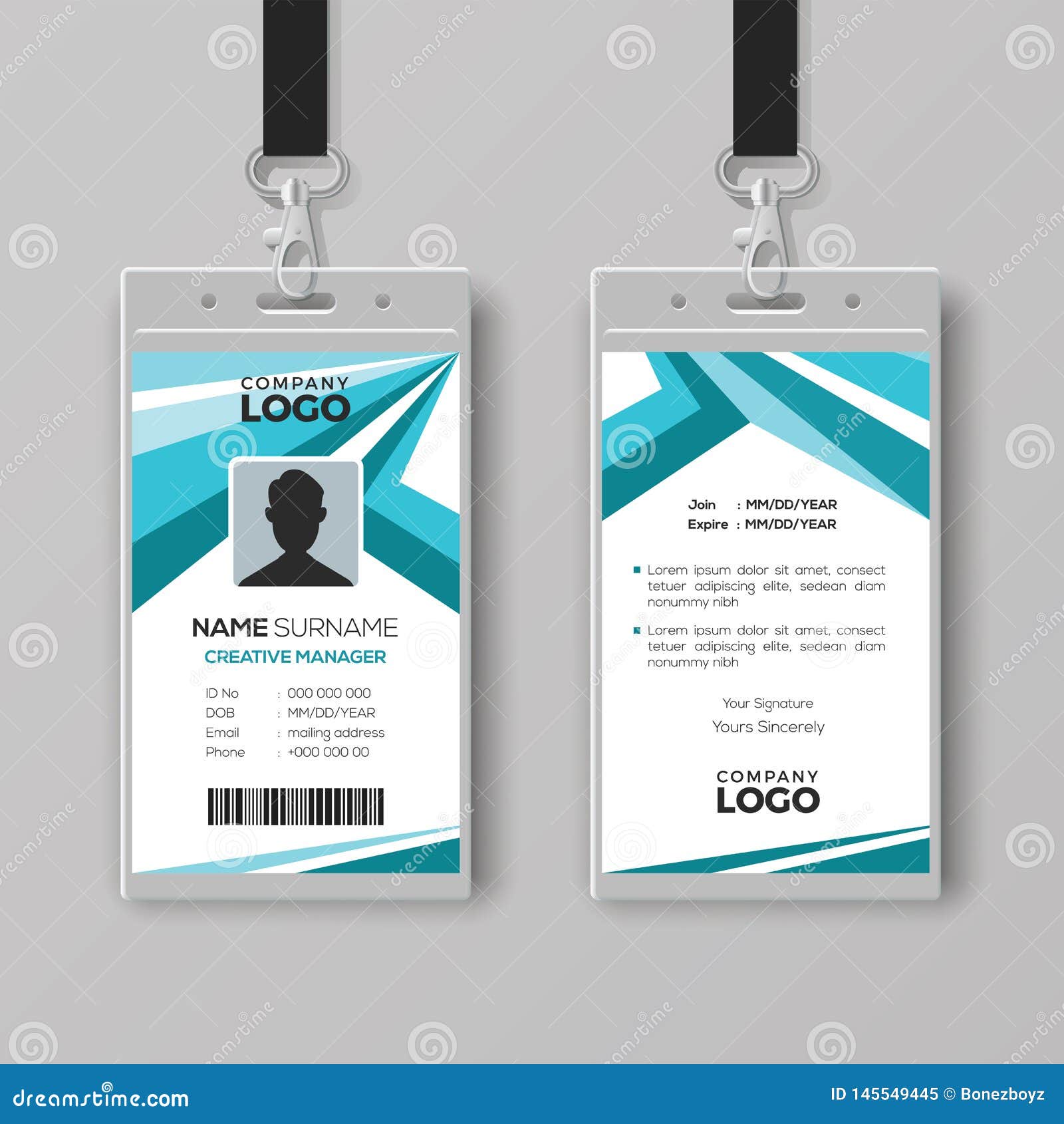 Abstract Corporate ID Card Design Template Stock Vector In Id Card Template Ai