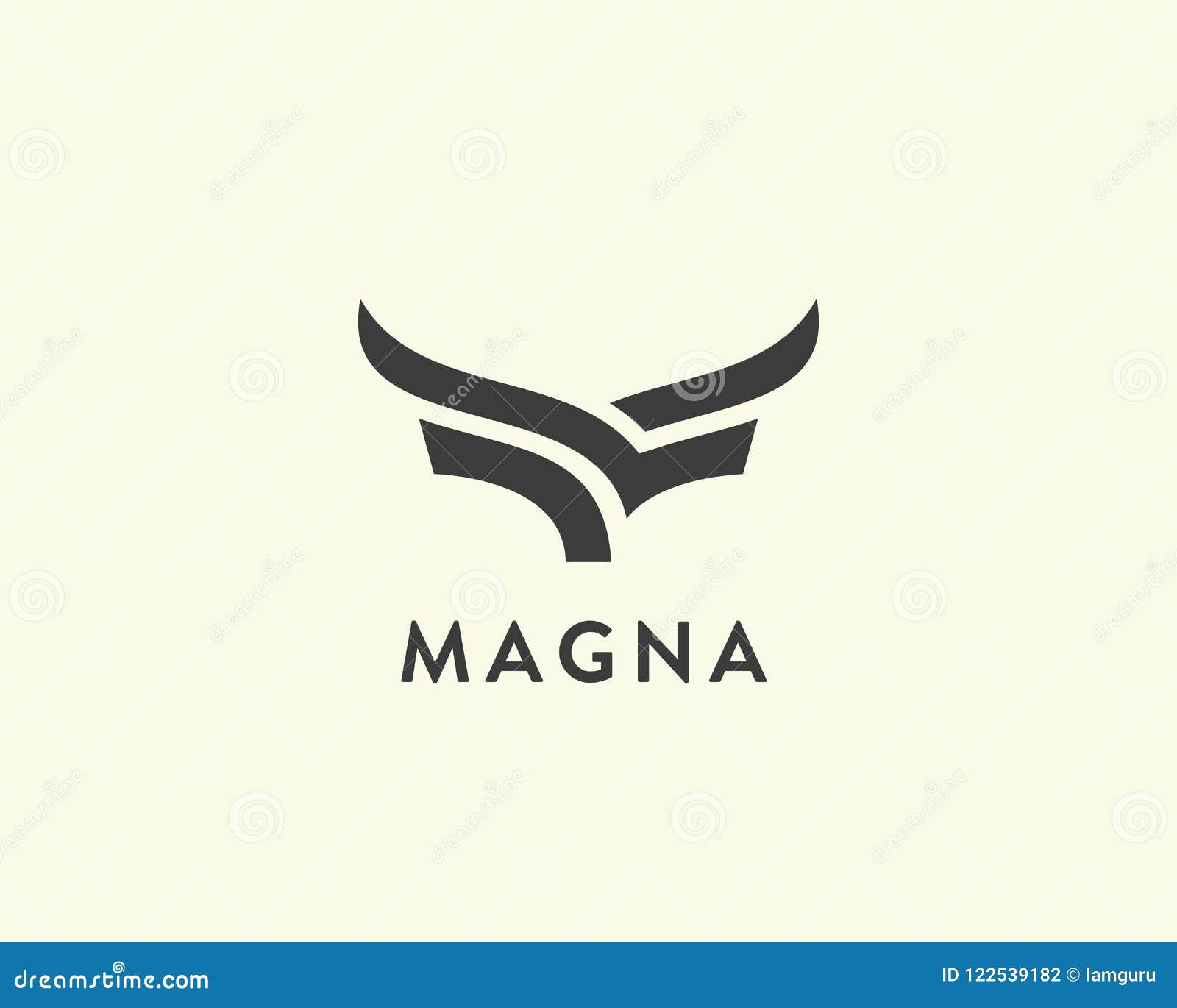 abstract cow steak premium logo . creative bull horns line icon . luxury wings bird logotype.