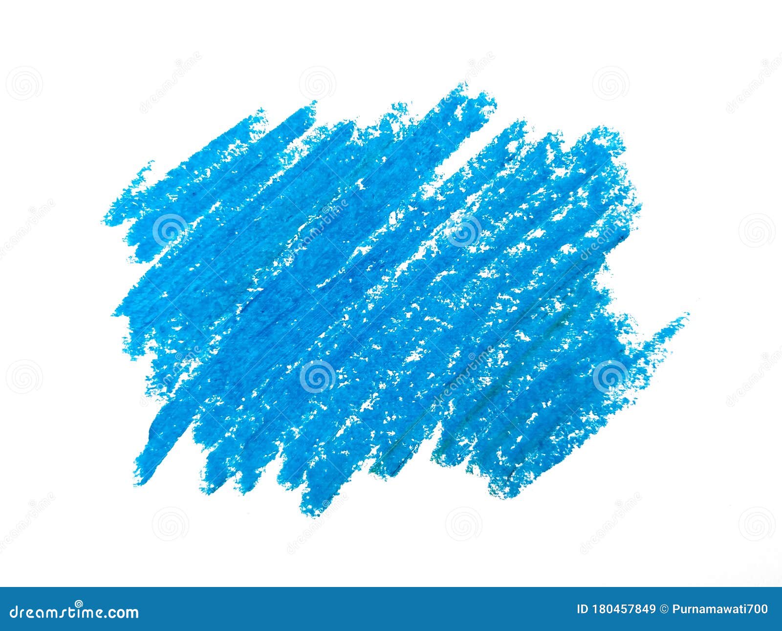 abstract crayon on white background. blue crayon scribble texture. wax pastel spot.