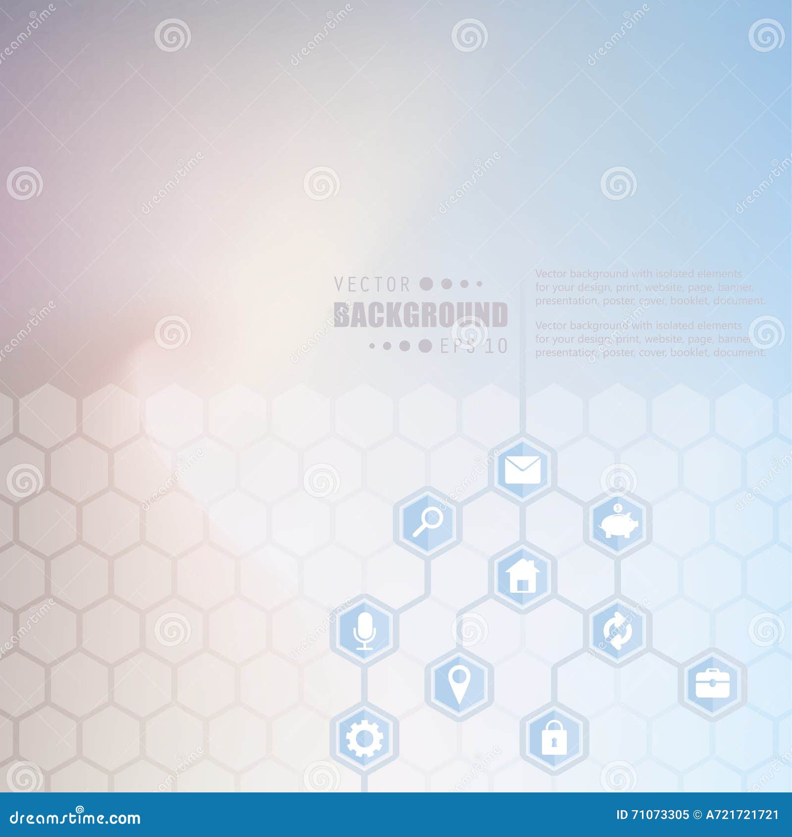 Abstract Creative Concept Vector Hexagon Network With Icon