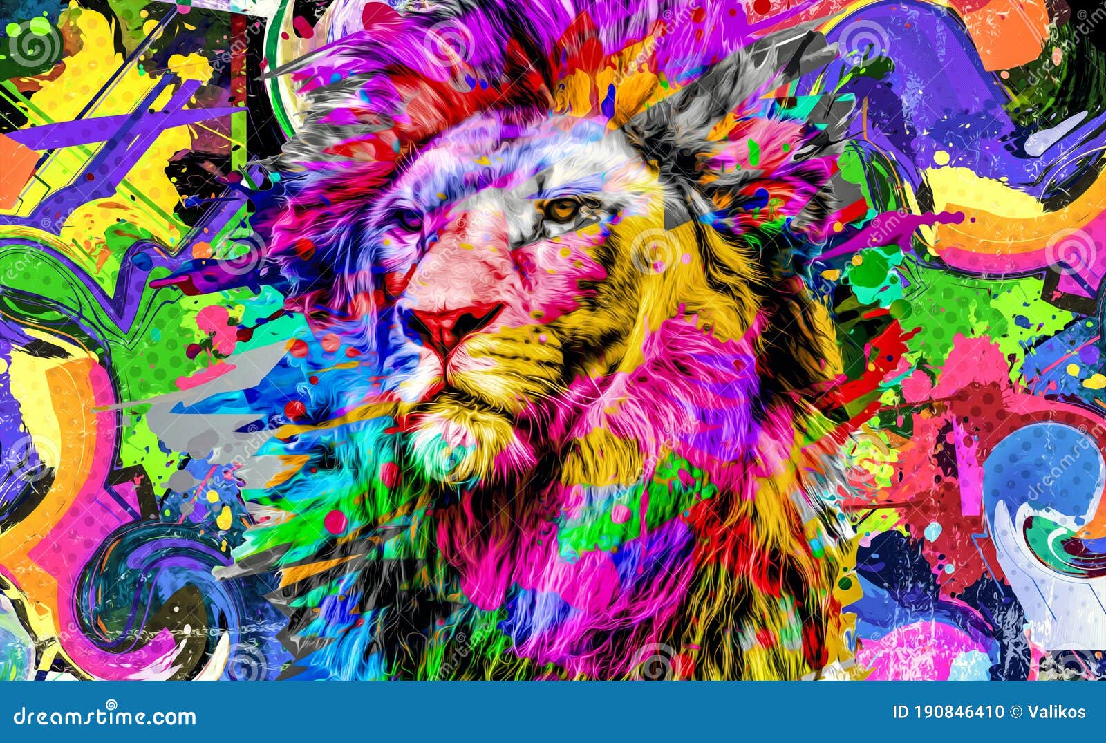 Colorful Lion Paintings