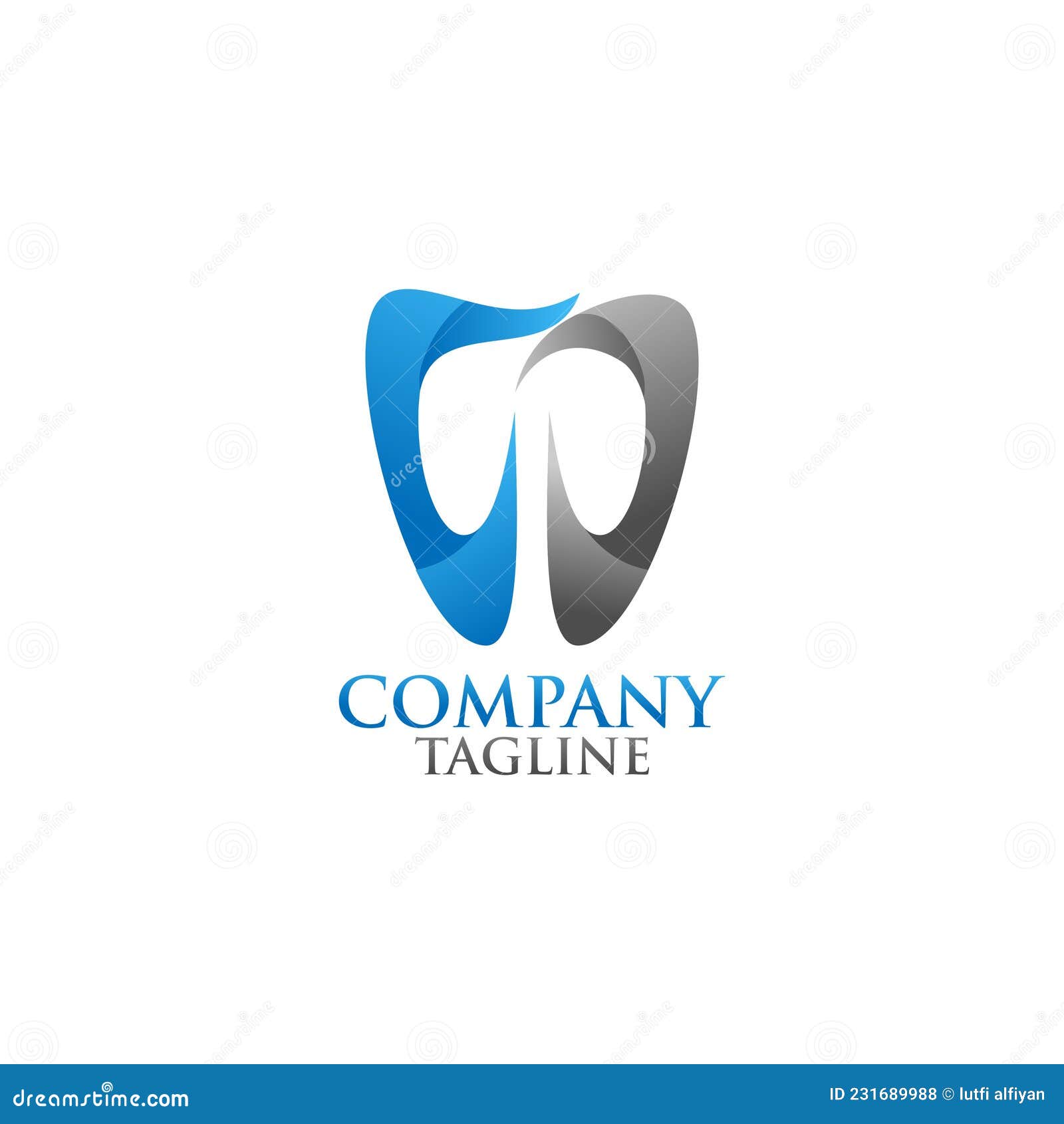 Abstract and Creative Letter CD Dental with Blue Color Logo Template