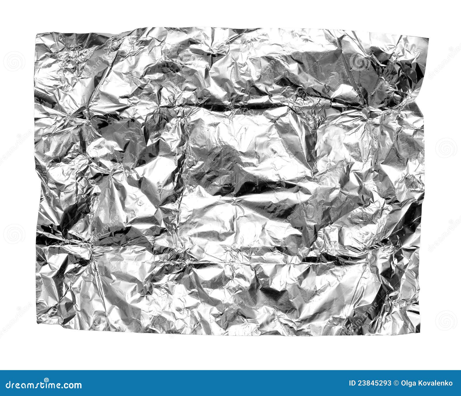 abstract crumpled silver aluminum foil