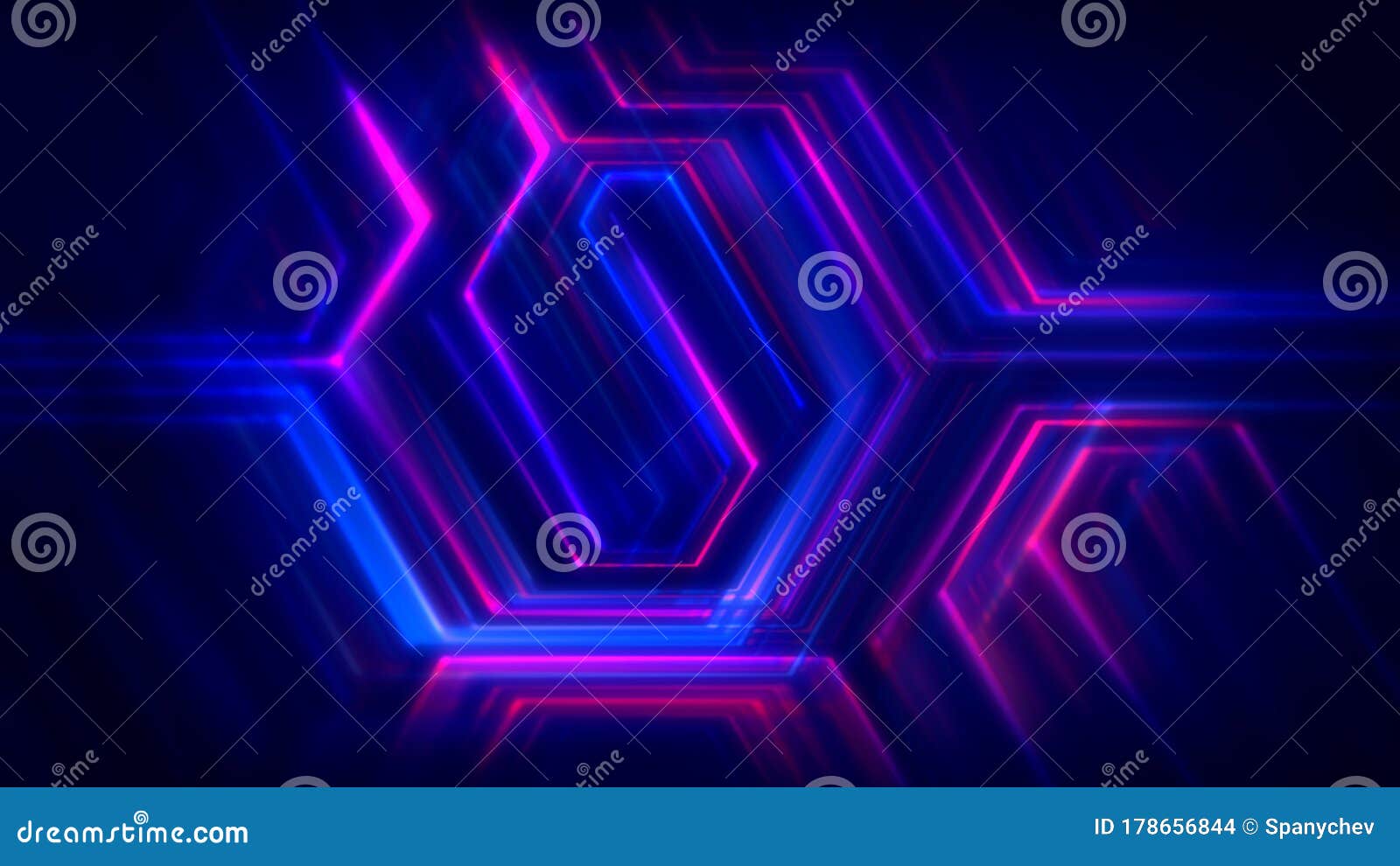 Abstract Cyberpunk Background Composition With Blue And Violet Neon