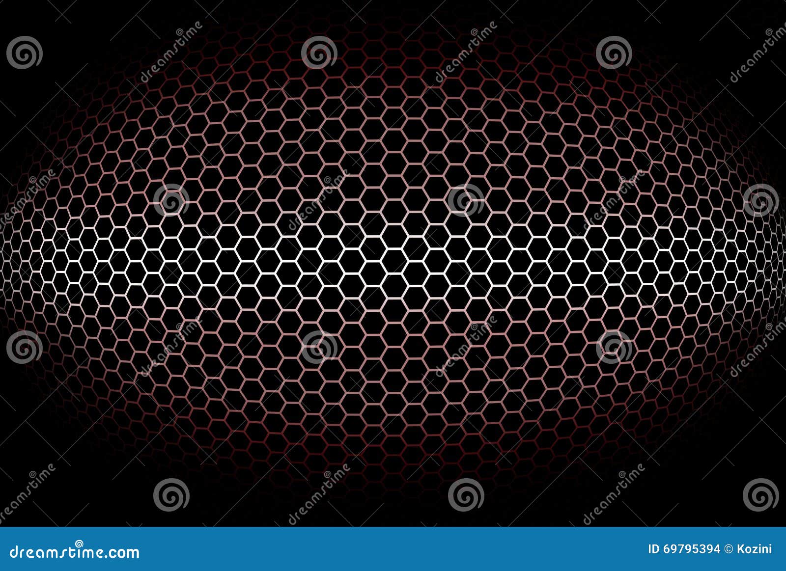 abstract, cylindrical red background with octagonal grid