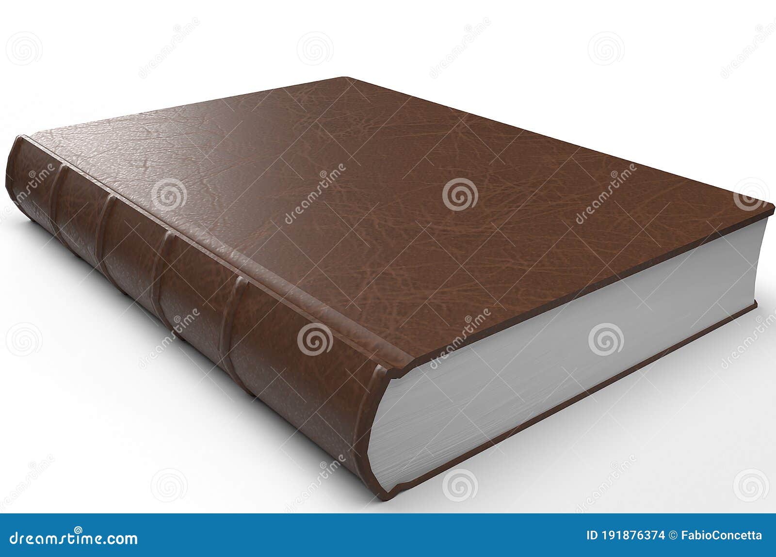 abstract 3d background with tome encyclopedia book bound in brown leather