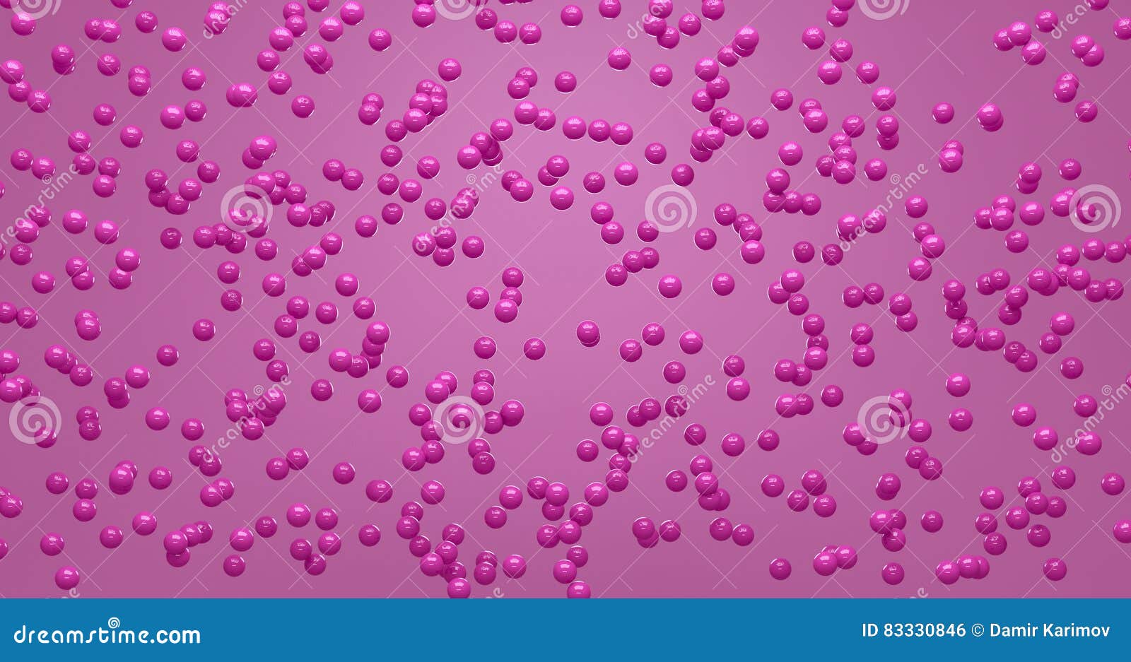 Abstract 3d Balls in Pink Background Render Stock Illustration