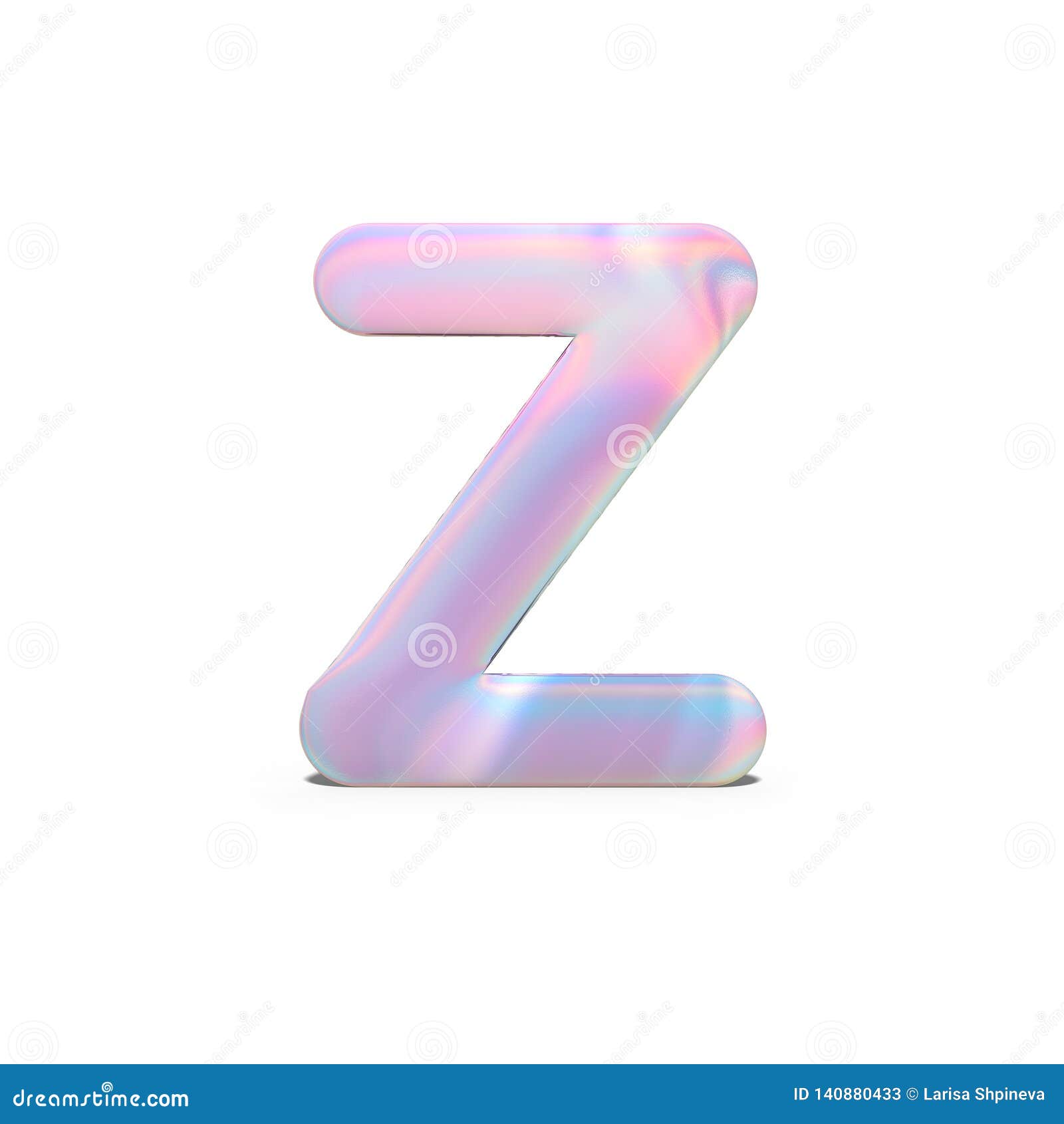 Abstract 3d Capital Letter Z in Bright Holographic Design. Realistic ...