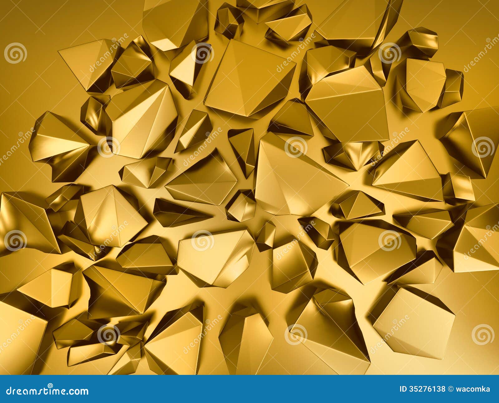 Abstract 3d Gold Metallic Crystals Background Stock Illustration -  Illustration of clipart, color: 35276138
