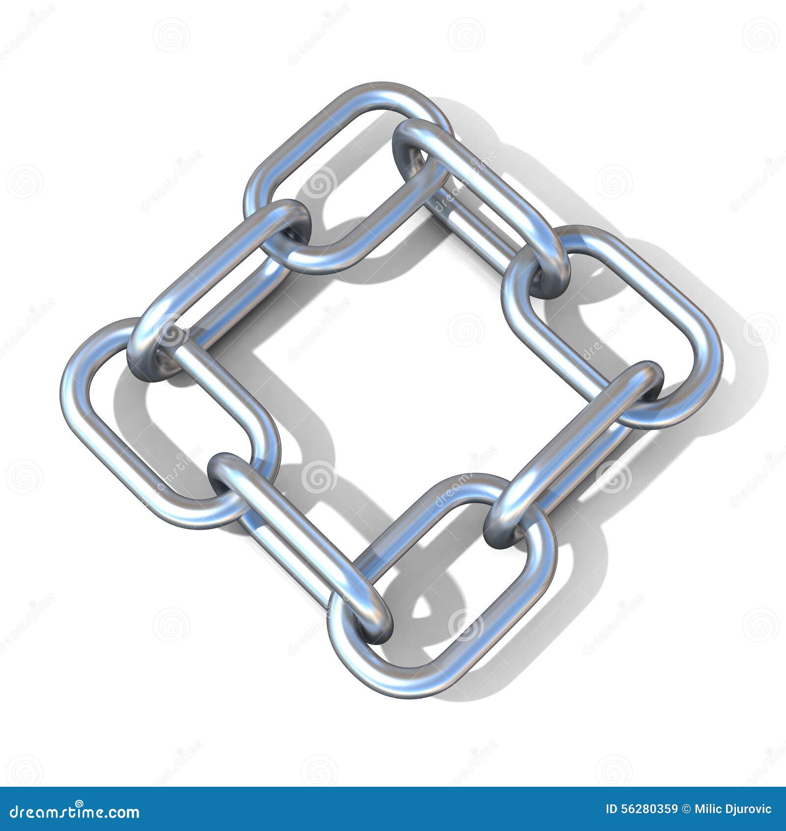 Abstract 3D Illustration of a Steel Chain Link Stock Illustration ...