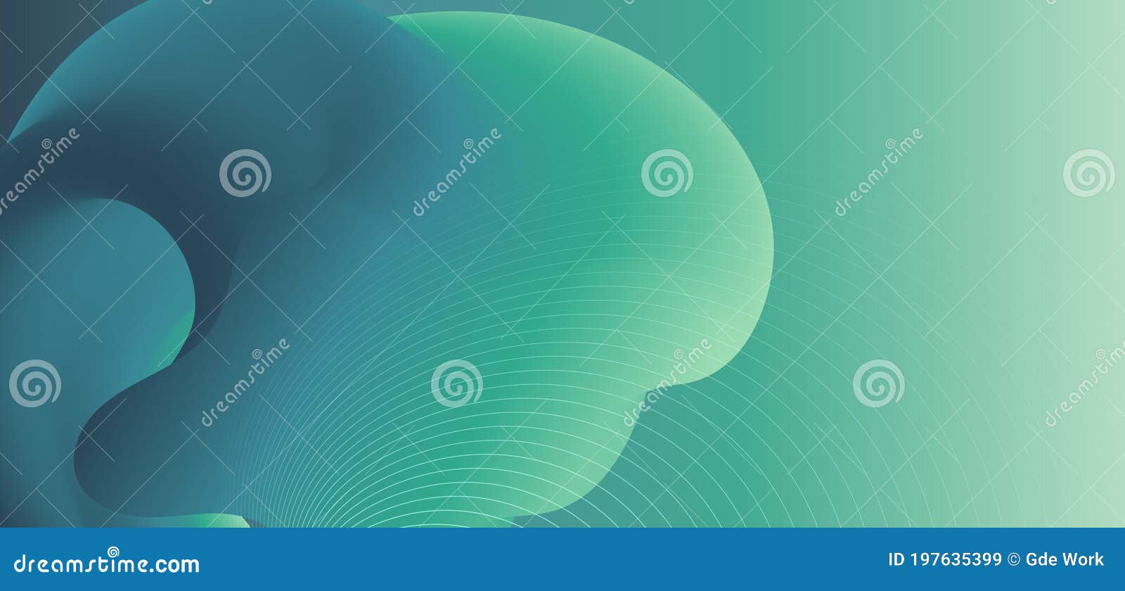 Abstract 3D Liquid Gradient Wipe Banner Background with Tosca Color