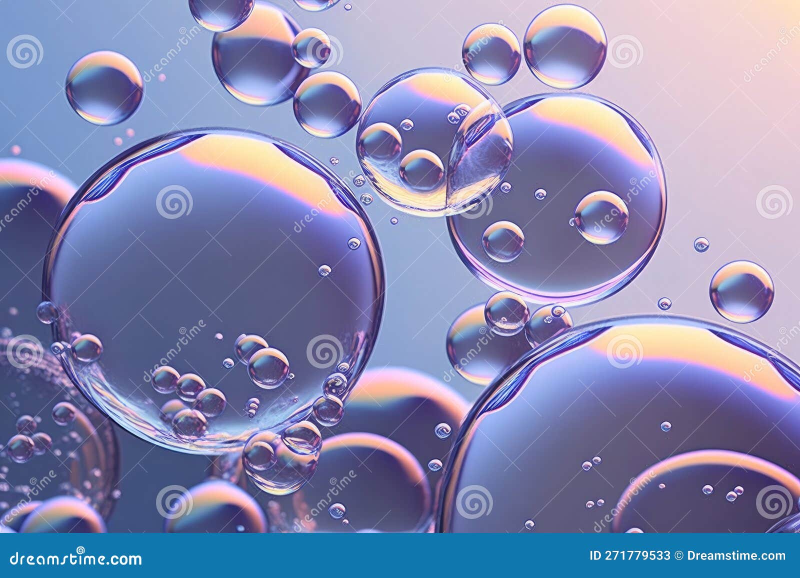An Abstract 3D Render Featuring Translucent Soap Bubbles and Glass