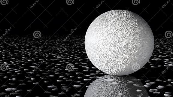 Abstract 3D Render White Sphere on Bumpy Surface Royalty Free Image ...