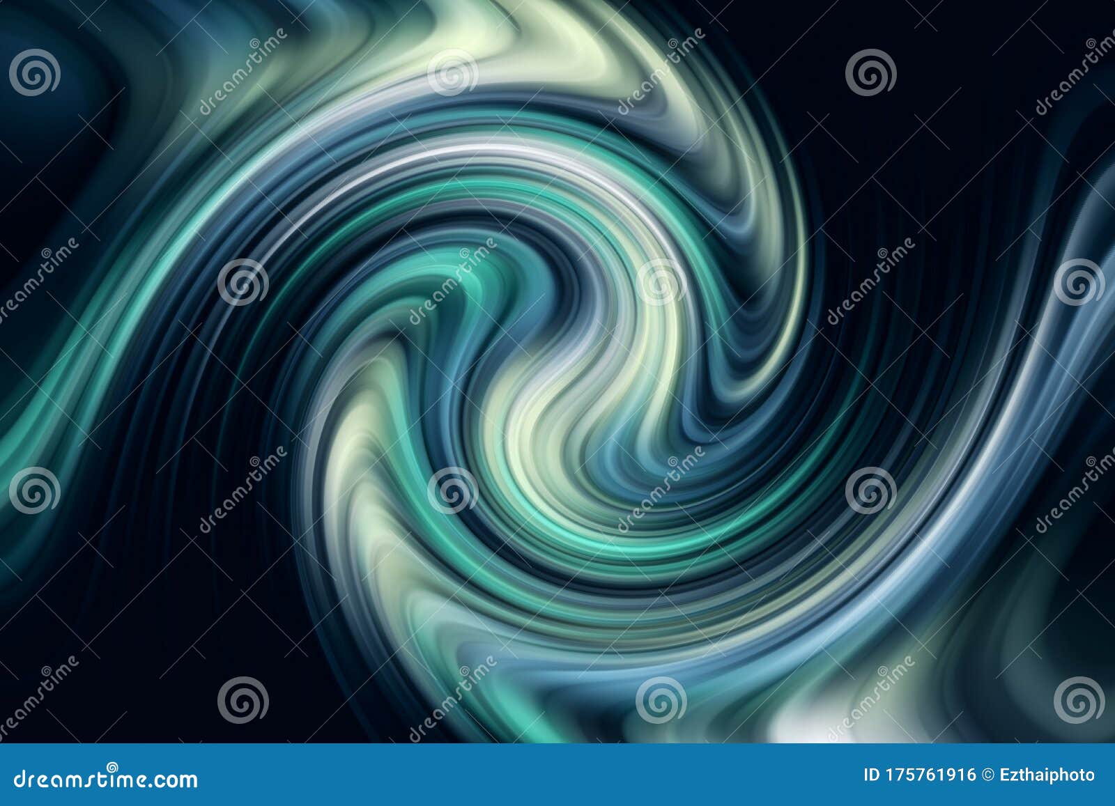 Abstract 3D Rendering Light Blue Gree Swirl Effect Illustration Texture