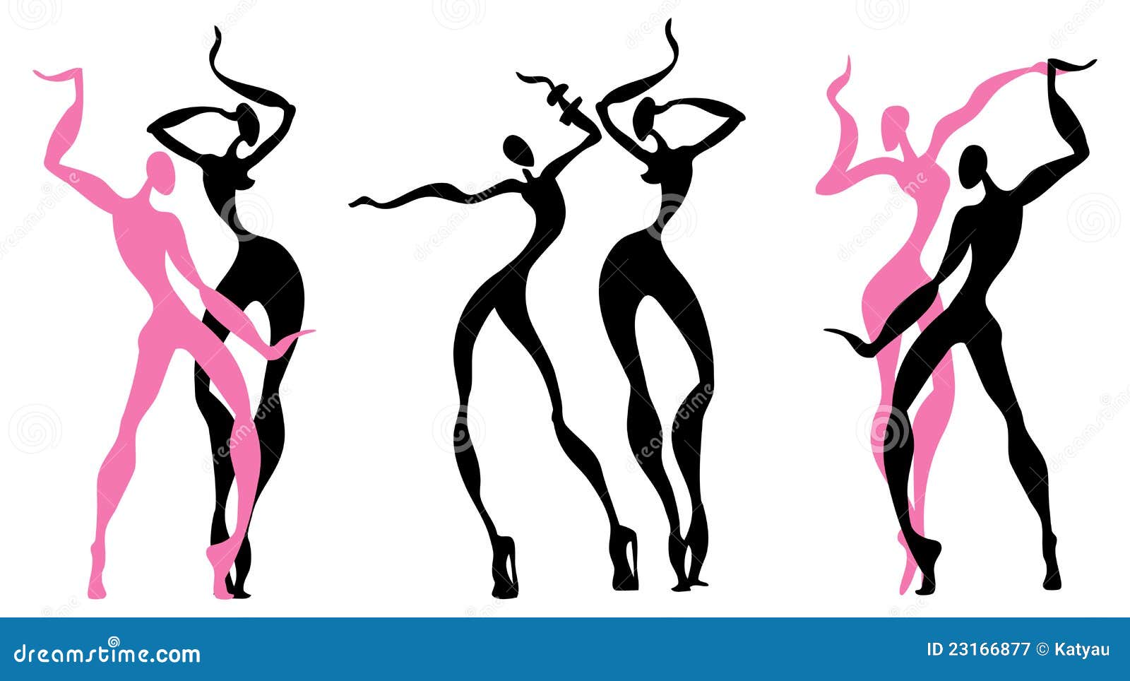 Abstract dancing figures stock vector. Illustration of female - 23166877