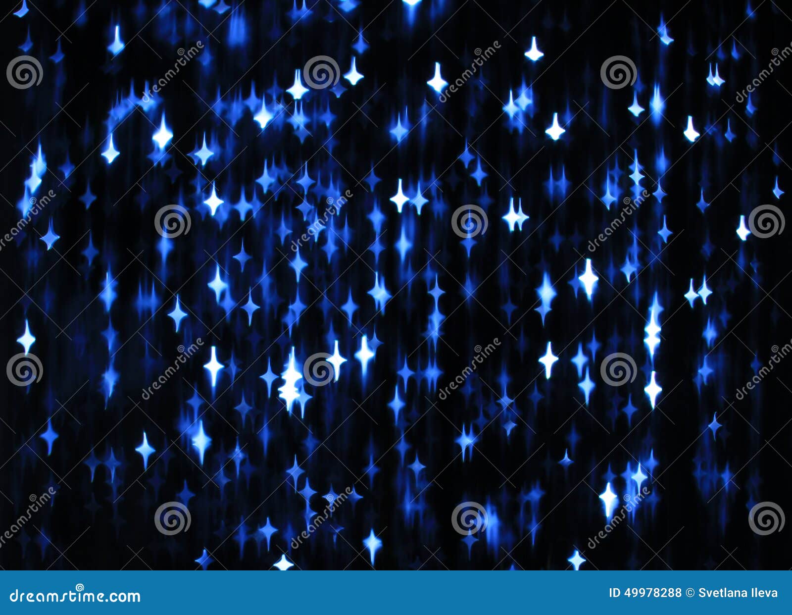 Abstract Dark Background with Blue and White Stars Stock Photo Image