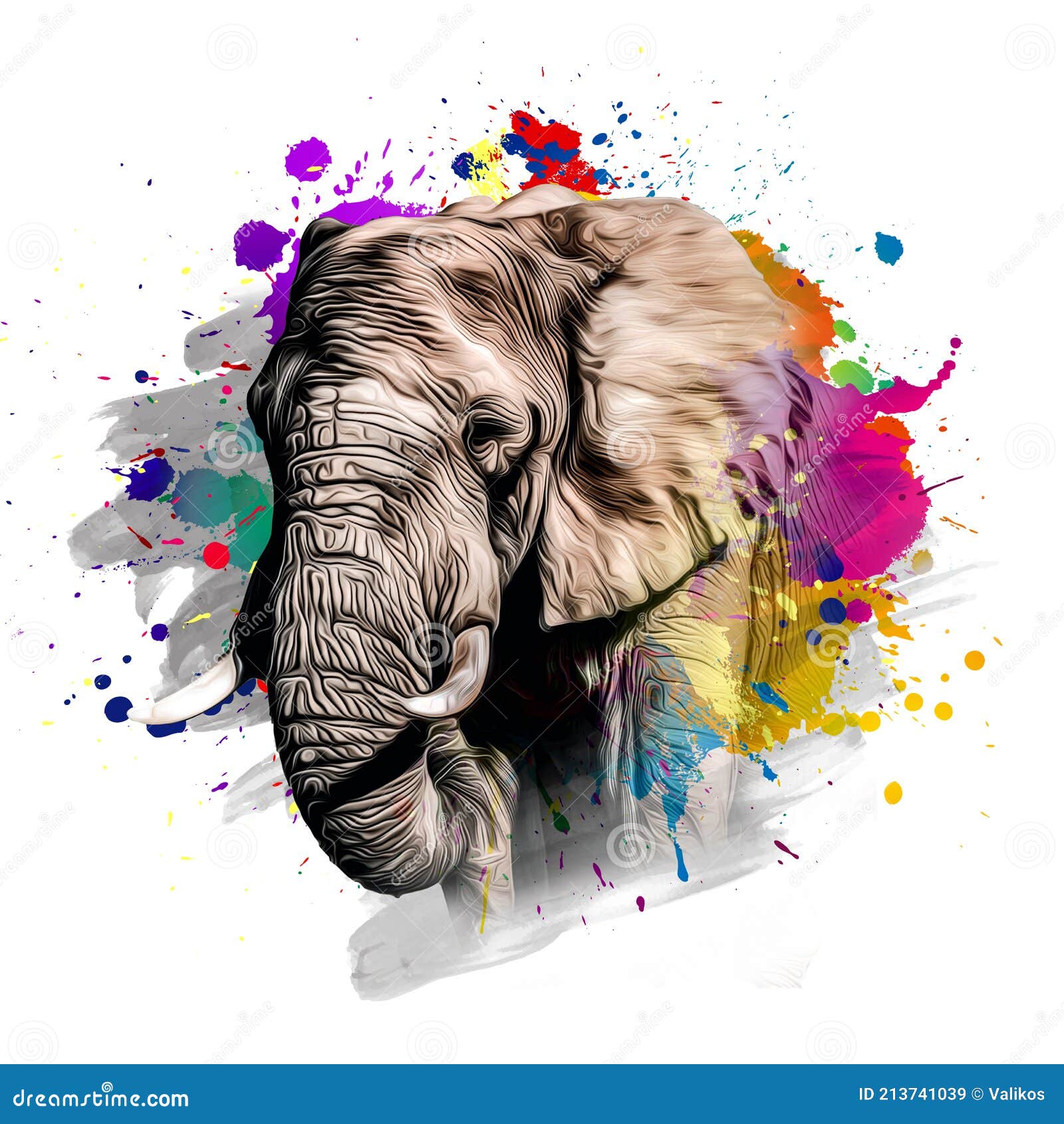 colorful elephant drawing