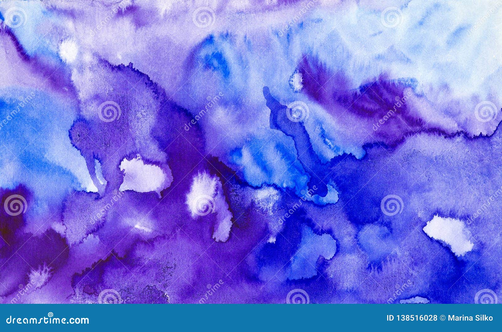 Abstract Dark Blue Background. Watercolor Illustration Stock