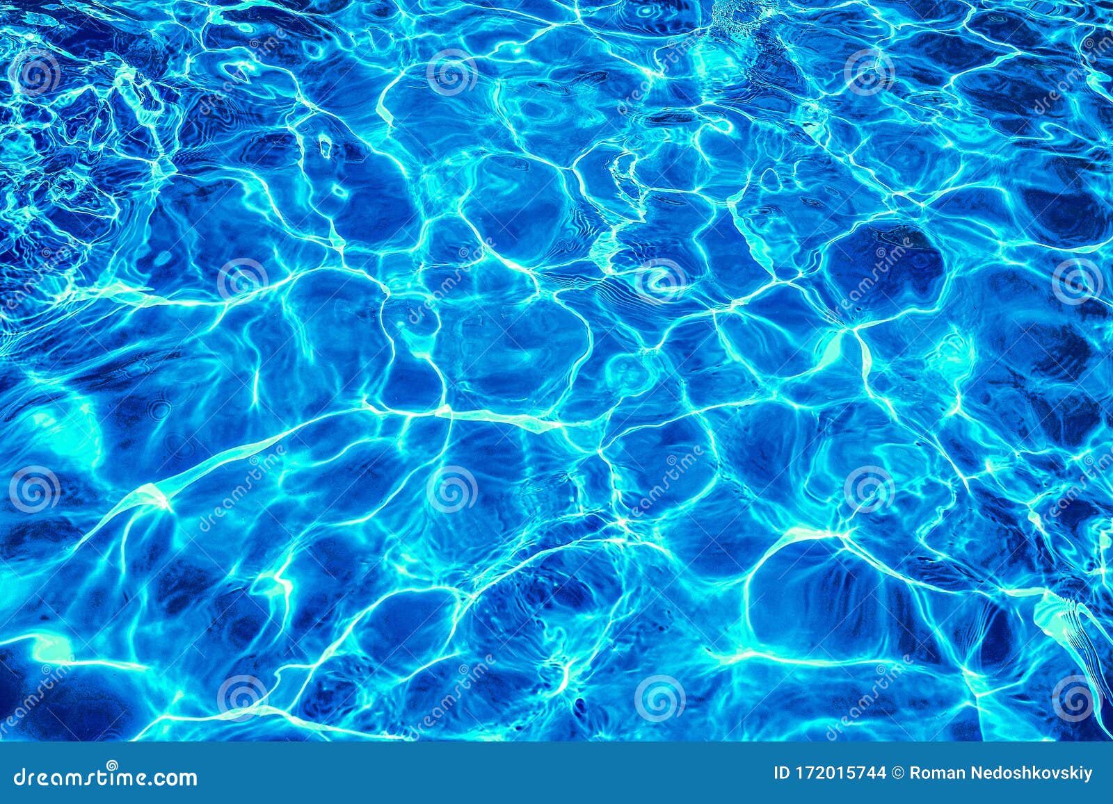 pool water is blue not clear