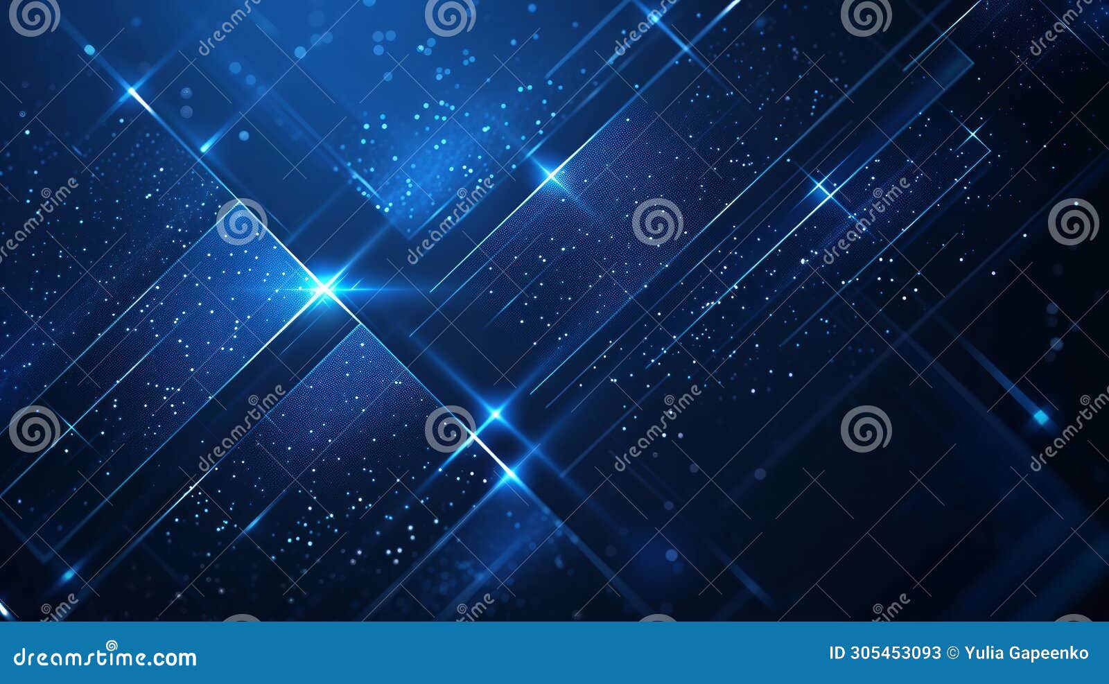 Abstract Dark Blue and Neon Technology Background Stock Image Image