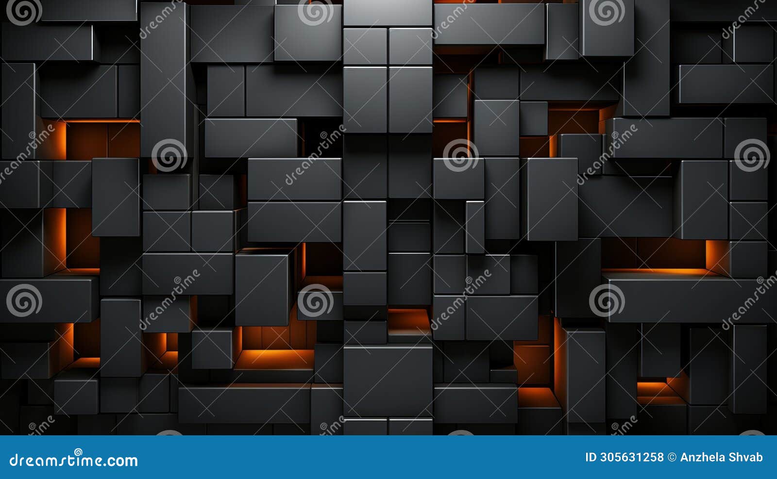 abstract dark 3d geometric cube, innovative technology wallpaper for modern web 